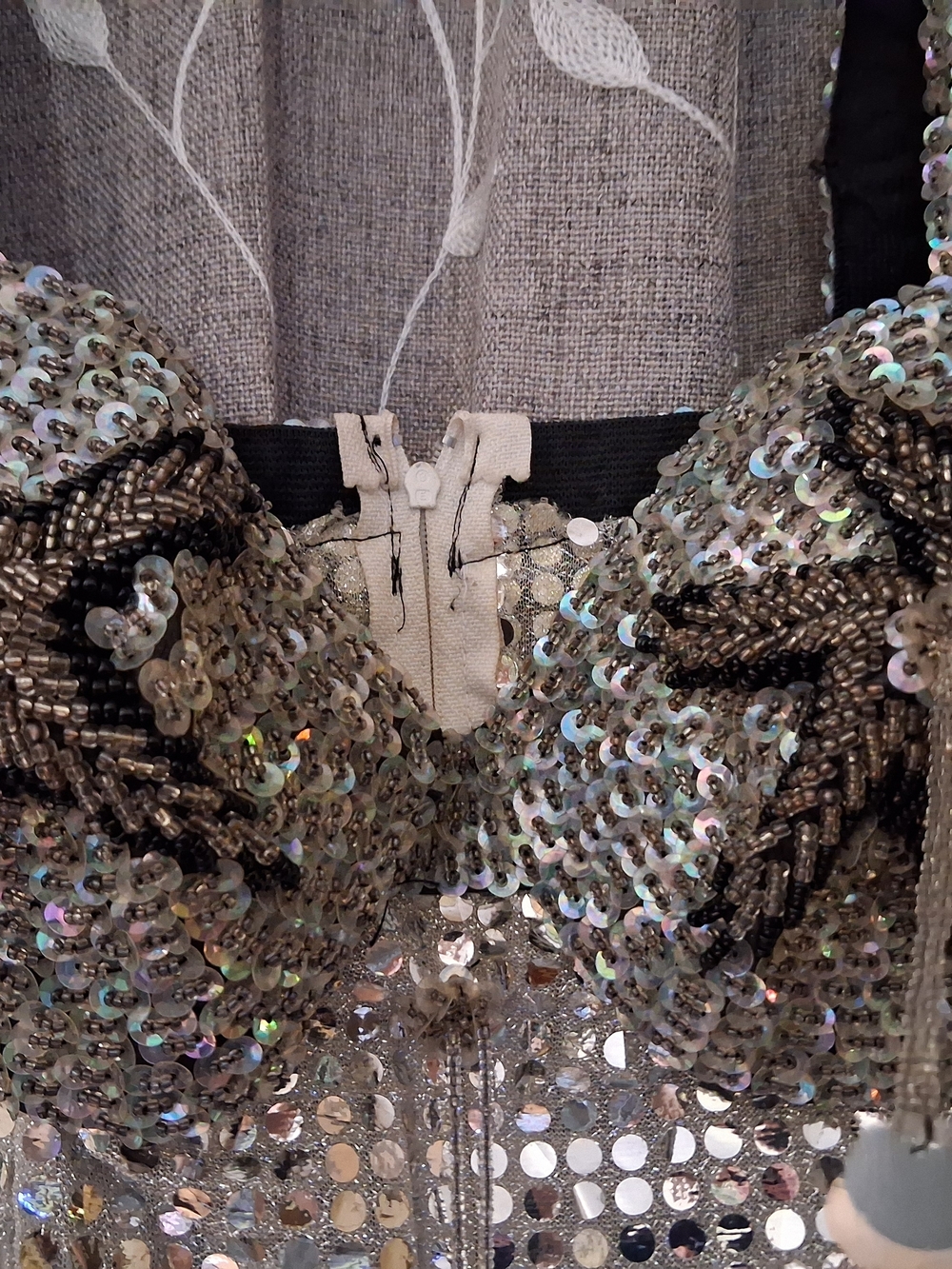 Vintage Silver Sequin Fringe Dance Dress - Picture 3 of 3